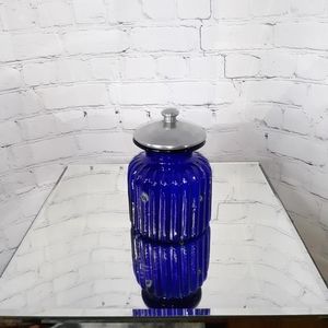 TRADITIONS Colbalt Blue Glass 8.5" Cannister